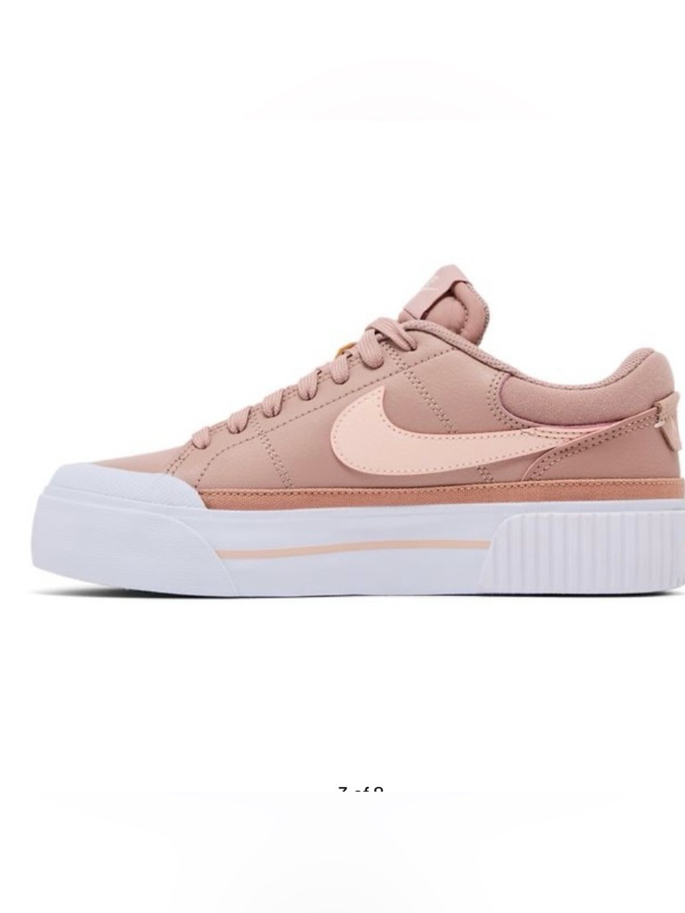🍃🌺🍃Nike Women’s Pale Pink Platform Sneakers with White Swoosh and Yellow Trim.🍃
